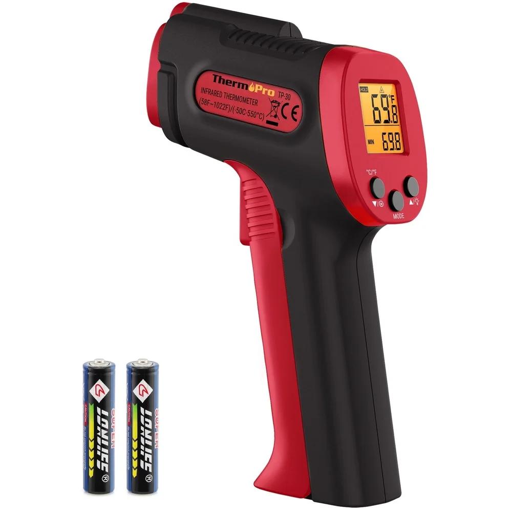 Non Contact Infrared Thermometer Gun TP30W Digital Laser Temperature Measurement Grill Oven Swimming Pool HVAC Cooking Max Min