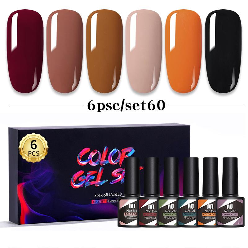 Набор клея для лака для ногтей 8 мл 6 бутылочек в коробке клей для дизайна ногтей Barbie японский цветной клей для ногтей клей для фототерапии