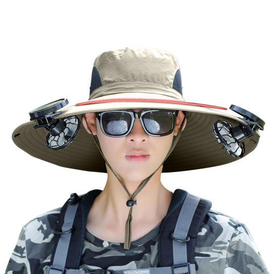 Солнечная кепка с вентилятором, защита от ультрафиолета UPF 50+, с двумя охлаждающими вентиляторами