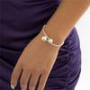 Simple Simulated Pearl Bracelet Women Plastic Adjustable Bangle Jewelry