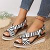 Модные сексуальные сандалии из змеиной кожи для женщин на танкетке, летние модные повседневные туфли с пряжкой и ремешком, пляжные сандалии с перекрестными ремешками