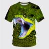 Summer Cool and Breathable Animal Snake Pattern Men's T-shirt Fashion Casual Cool Street Fashion Harajuku Round Neck Short Sleeved T-shirts