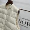 Женский легкий пуховый жилет 2025: Теплый, Без рукавов, Воротник-стойка, Модный пух белой утки для осени/зимы.