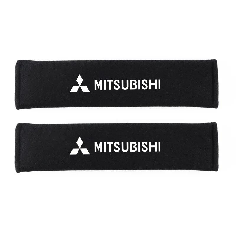 2Pcs Car Seat Belt Shoulder Protector Cover for Mitsubishi outlander Mirage Eclipse Pajero ASX Lancer EVO Styling Accessories