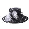Women Church Hats Wide Brim Sun Derby Hat Organza Fascinators Kentucky Hats for Women Tea Party Wedding Hat