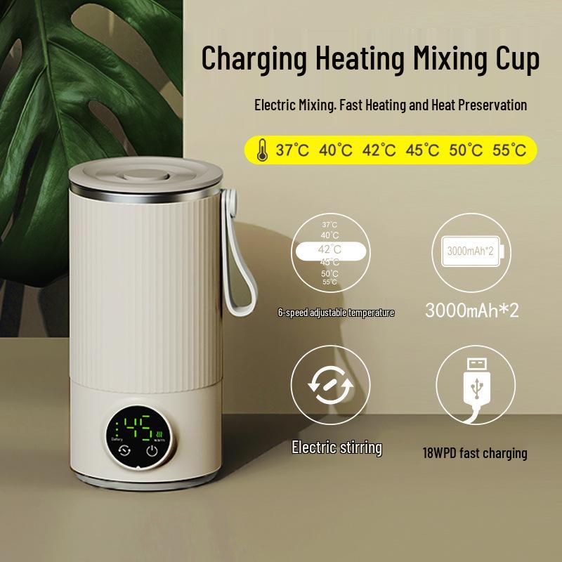 Rechargeable Wireless Magnetic Stirring Heated Cup for Coffee & Milk