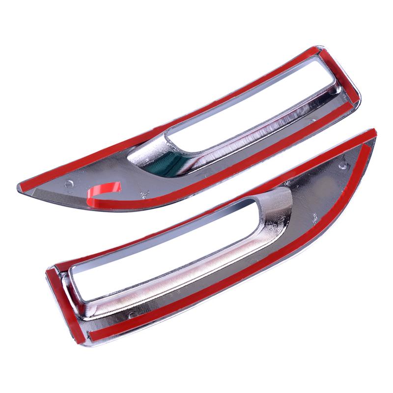 2pcs Plastic Silver Rear Bumper Chrome Fog Light Lamp Trim Molding Cover Frame Fit For Nissan Sentra Sylphy 2013 2014 2015