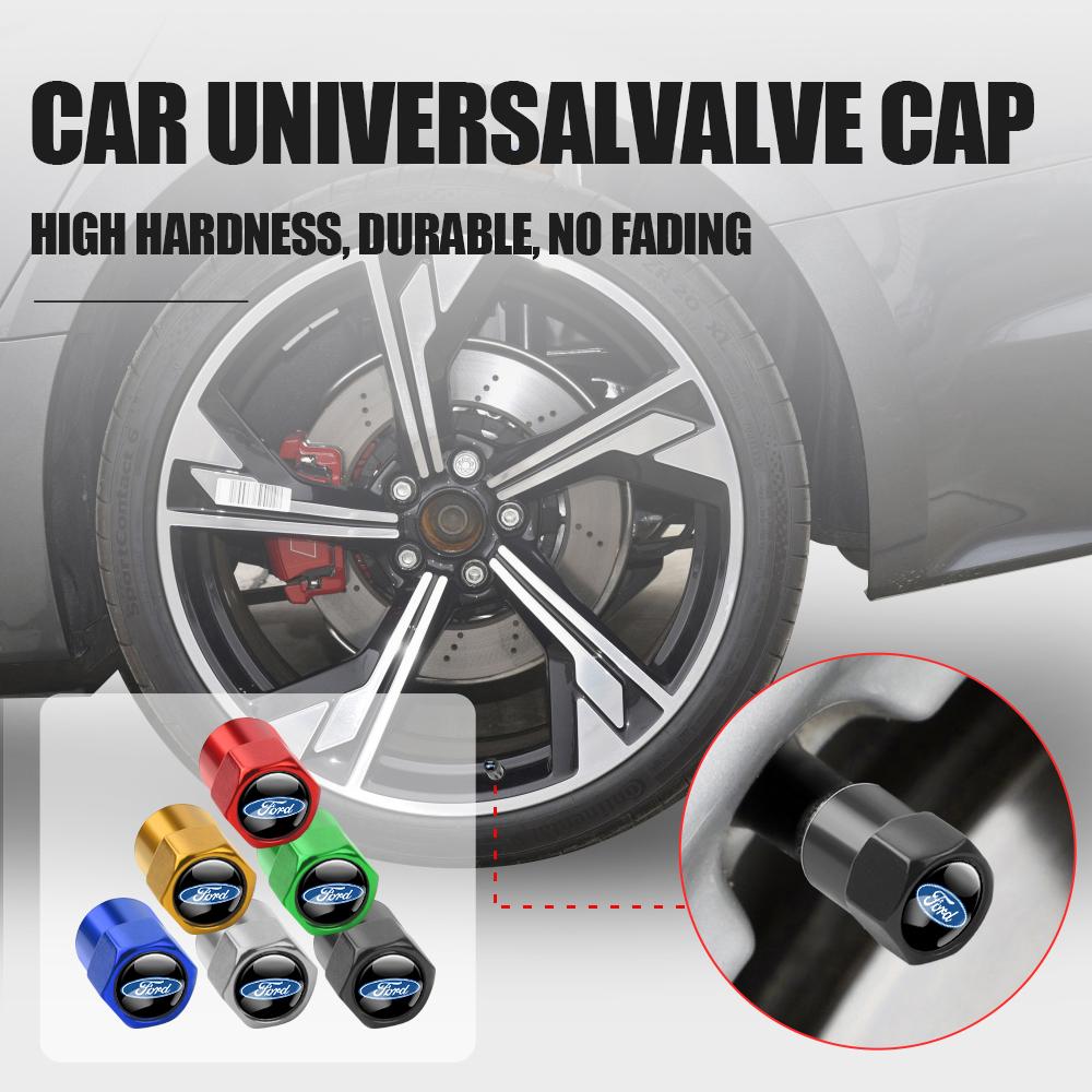 4Pcs Car Valve Caps Wheel Tires Air Tyre Stem Protective Cover For Ford Focus Kuga Mk3 Mondeo Max Fusion Ranger Mustang Explorer