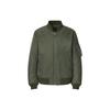 Uniqlo Однотонная хлопковая куртка-пилот на молнии с воротником-стойкой, унисекс, темно-оливковый 442143-57