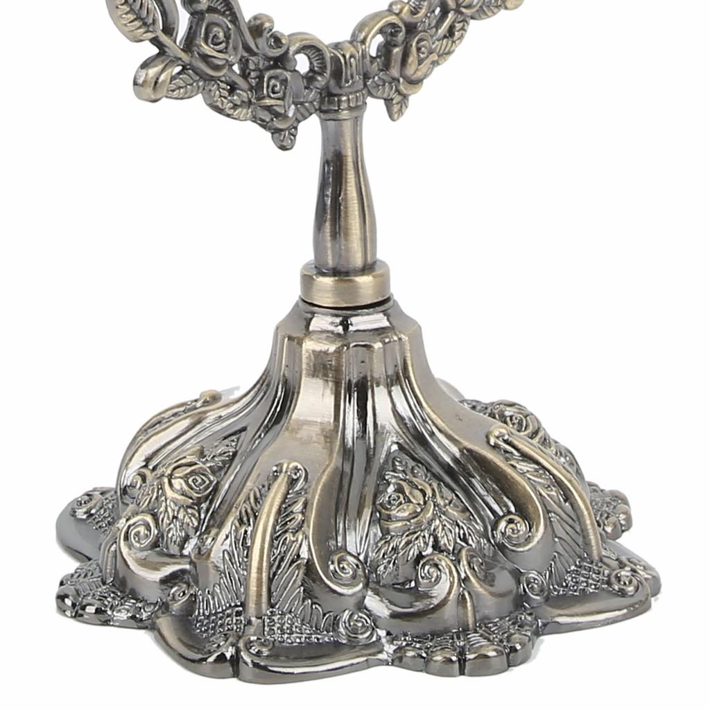 Зеркало для макияжа Европейское Металлическое Ретро Двустороннее Зеркало для Ванной Комнаты Спальни Туалетного Столика(Бронза Большая )