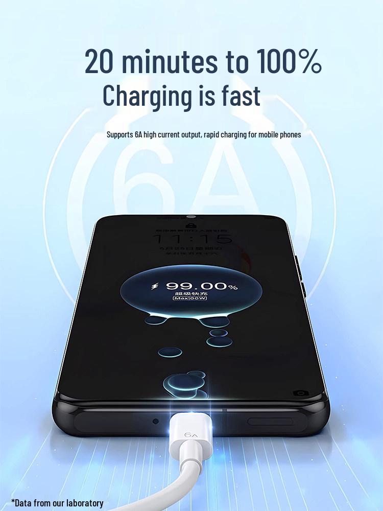 YUSHEDA 6A Type-C Кабель для быстрой зарядки для Huawei, OPPO, Xiaomi, Vivo, Honor
