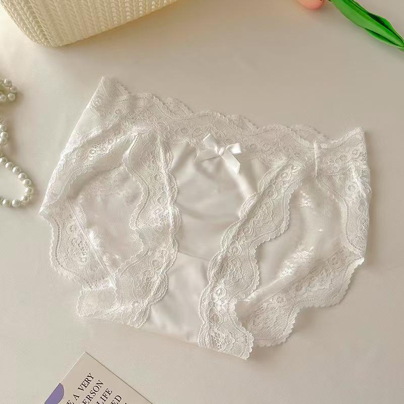 Women Sexy Lace Panties Seamless Bow Comfortale Briefs Low Waist Lingerie