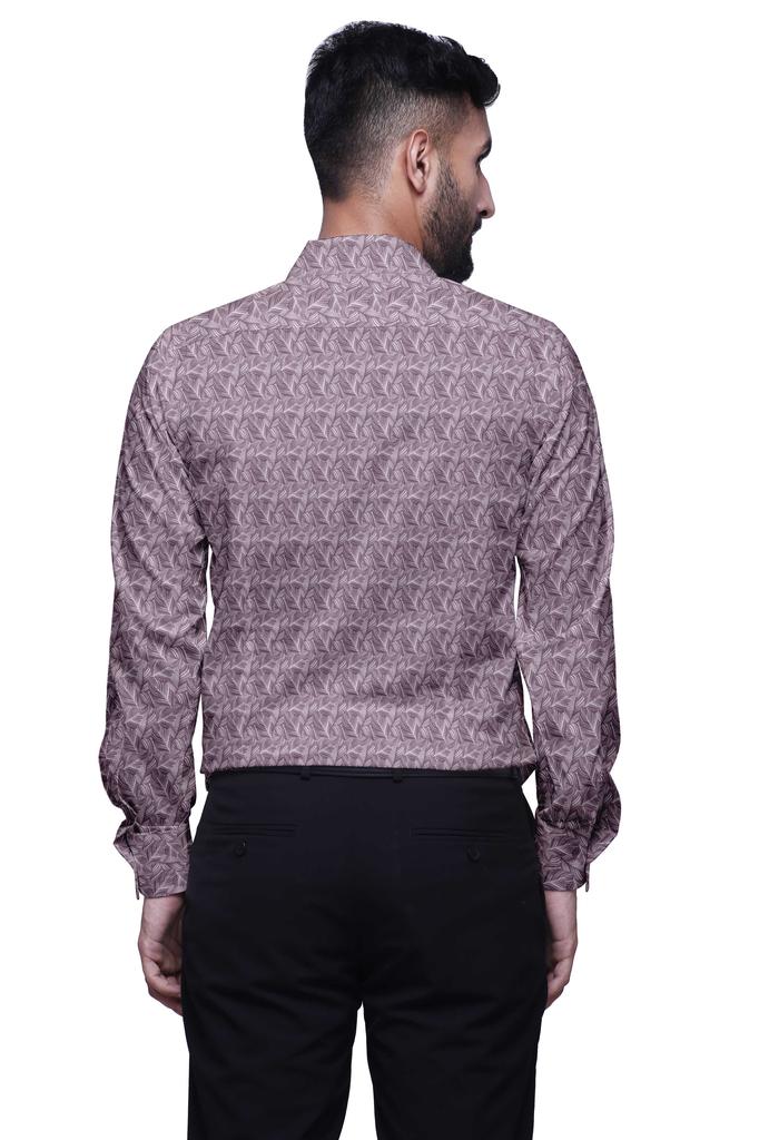 BestMan Printed Formal Shirts For Men Slim Fit Spread Collar Cotton Shirt