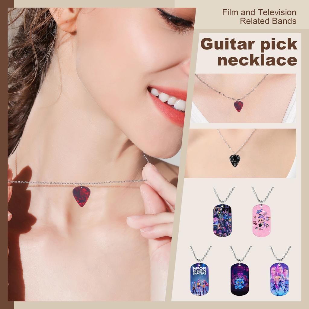 Товары для кино и телевидения, Ожерелье с медиатором группы, Акриловая подвеска