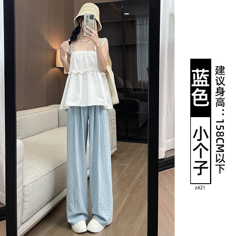 Khaki milk pants women's 2025 new autumn and winter thickened cotton pants wear warm small velvet wide-leg pants