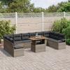 VidaXL Ensemble de canapé de jardin 11 pcs Gris Poly rotin, Salon de jardin et terrasse, canapé modulable moderne 3358498