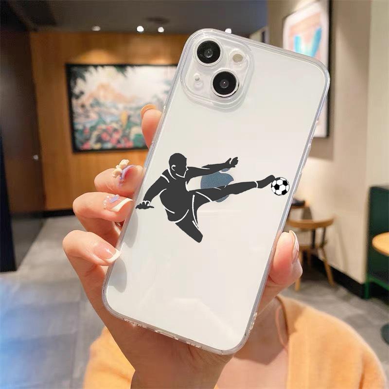 Противоударный прозрачный чехол для телефона «Футбол» для iPhone 14, 13, 12, 11 Pro Max 7, 8 Plus X XR XS Max SE 2022, силиконовый чехол Fundas