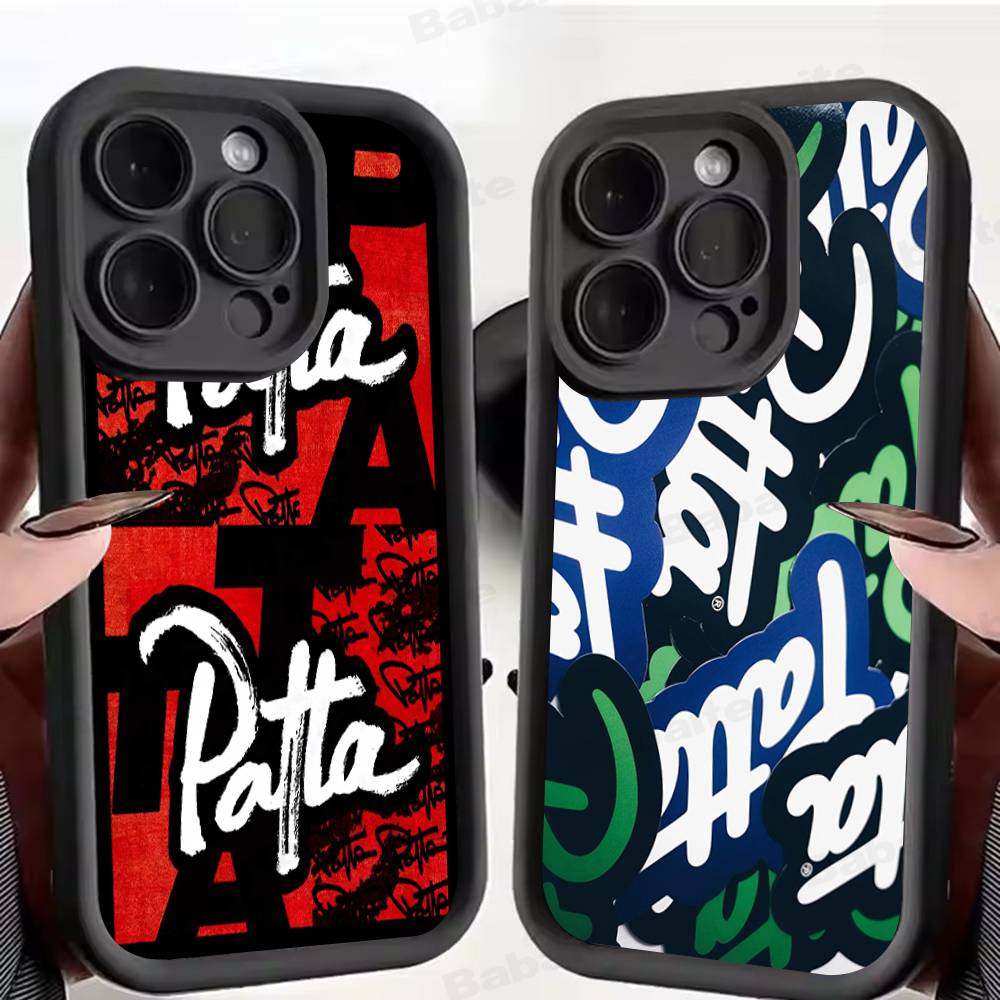 Модная P-patta Для iPhone 17 Pro Max 16 15 14 13 12 11 Plus Черный Мягкий Чехол для Телефона
