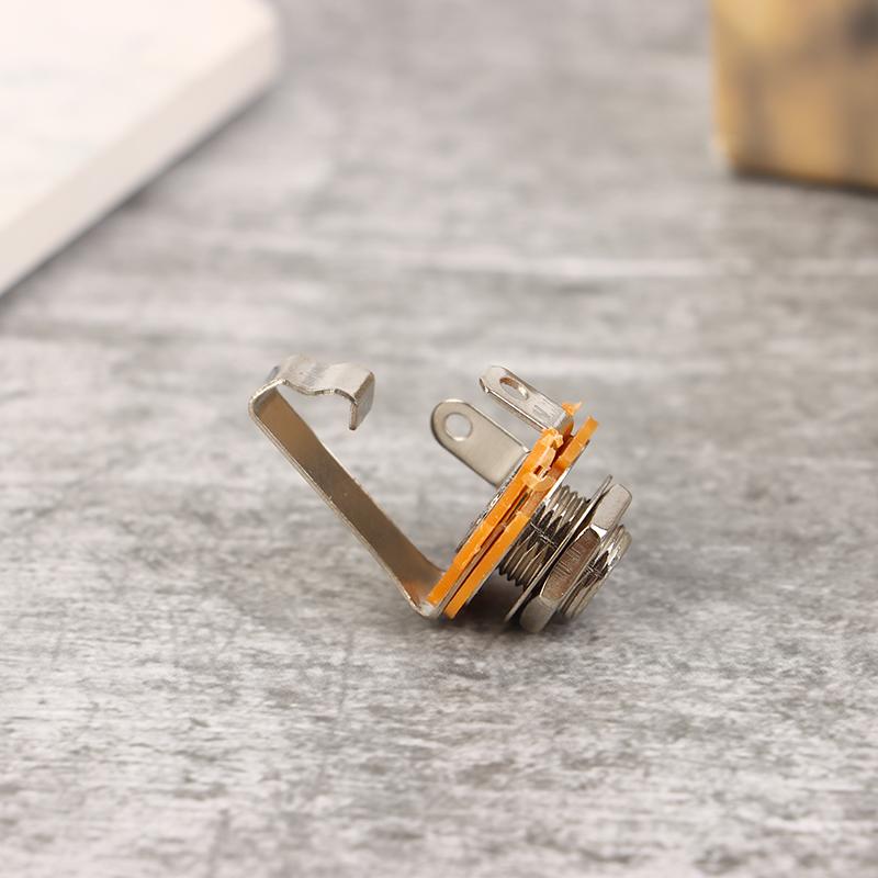 5Pcs Electric Guitar Input Jack For Electric Guitar Bass Guitar 1/4"" (6.35Mm) 6.5Mm Mono Jack Socket Nut & Washer