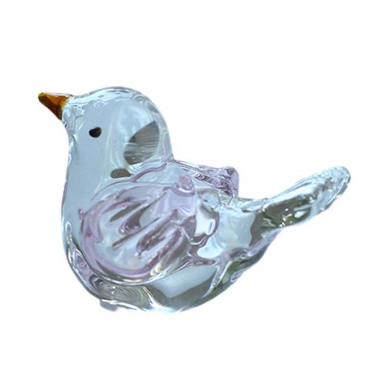 Миниатюрная стеклянная фигурка птички ручной работы, коллекционный птичий орнамент для декора гостиной, спальни, офиса, рабочего стола, книжной полки, шкафа