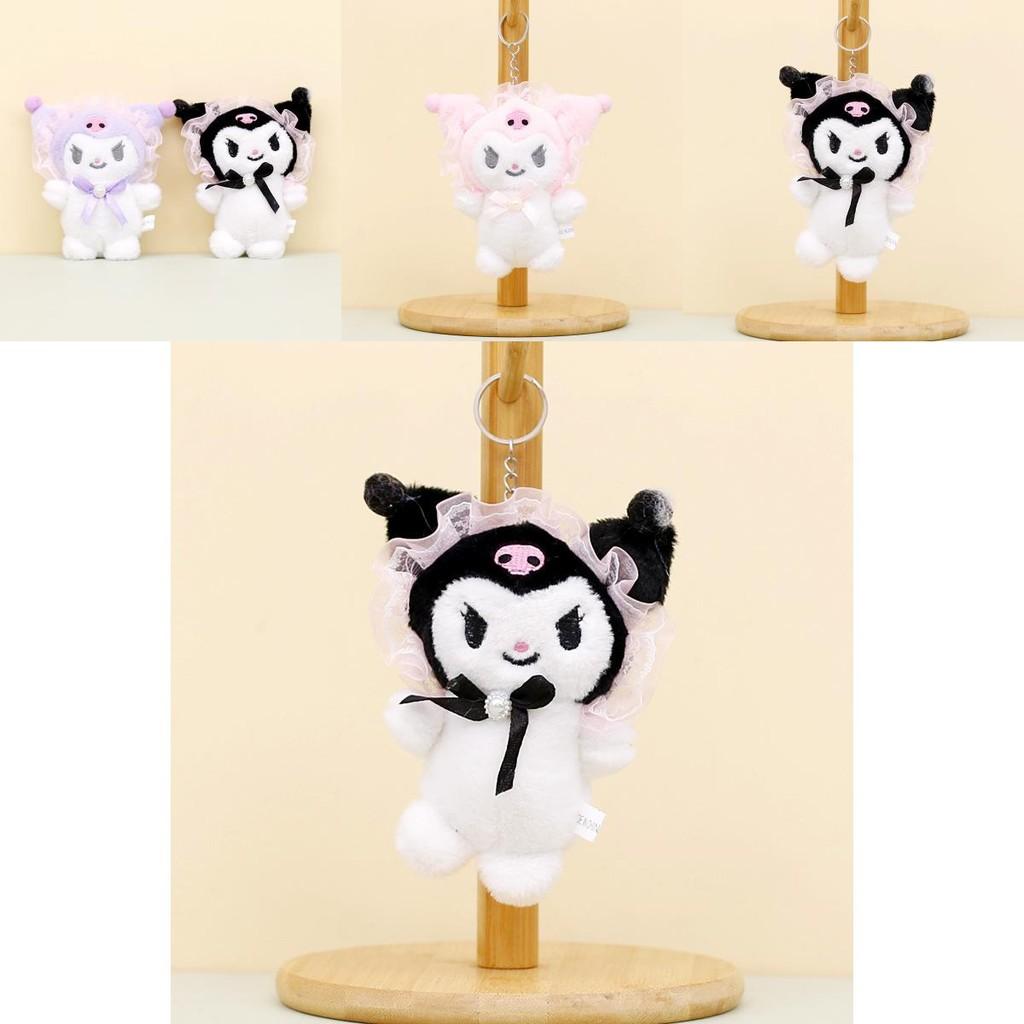 Милый брелок-плюшевая игрушка Sanrio Kuromi, очаровательная коротковорсовая мягкая кукла 12 см