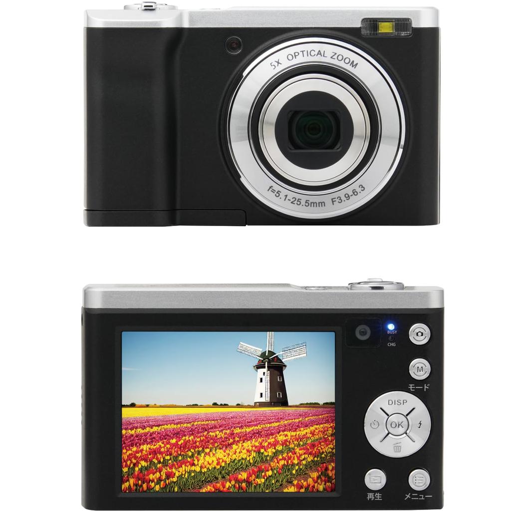 Kenko Compact Digital Camera ST 5x Optical 16MP Effective Touch Selfie Black KC-ZM08 (2-pack) - Zoom, Pixels, Panel, Sub-Camera, (446348)