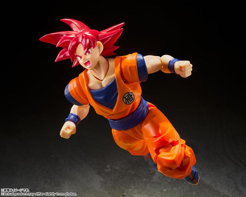 TAMASHII NATIONS Dragon Ball Super Super Saiyan God Son Goku Бог Сайян, созданный праведным сердцем. Приблизительно 140 мм, окрашенный ПВХ, АБС.