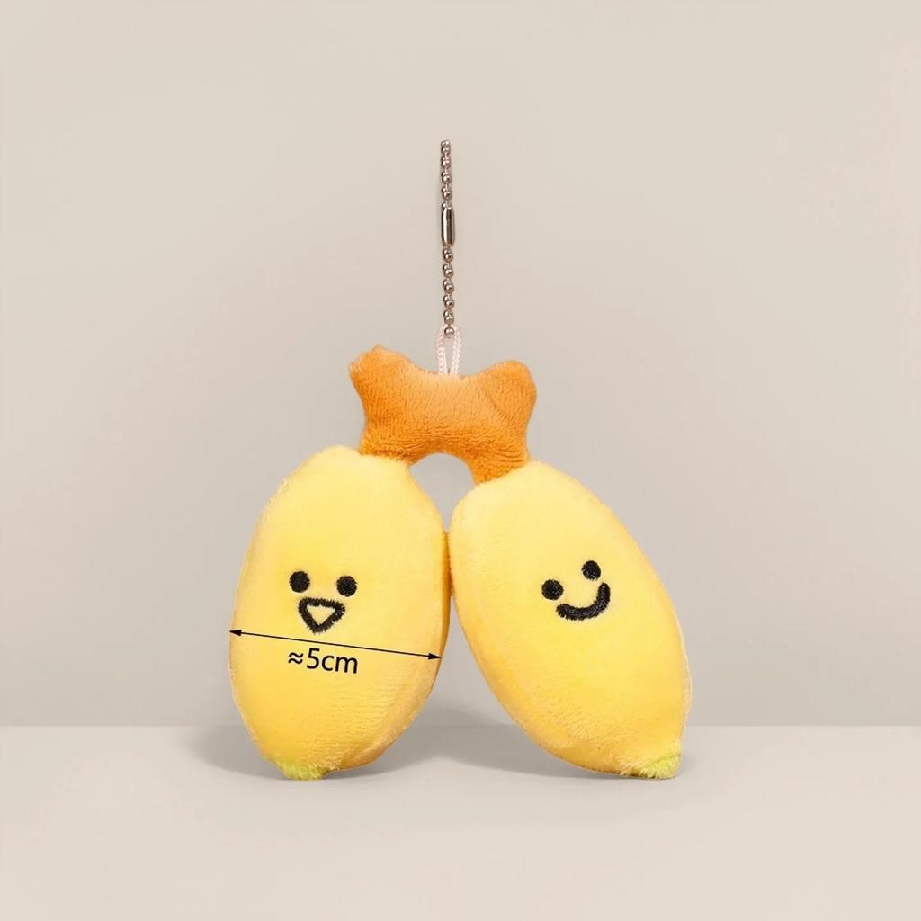 Cartoon Cute Fruit and Vegetable Plush Series Keychain Toy Peach Pear Cherry Doll Smiling Face Fruit Decoration Pet Gift