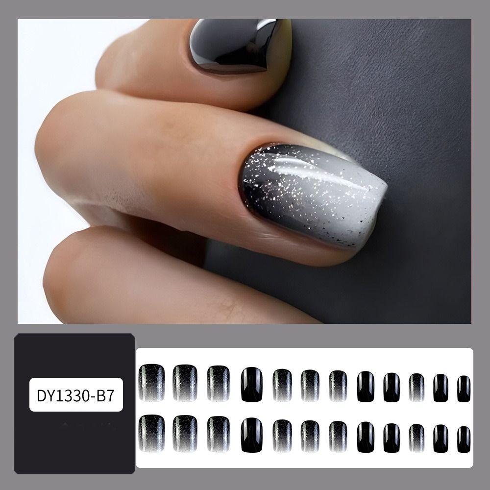 Французские накладные ногти Длинные балерина и квадратные типсы Модные прессованные ногти Сделай сам