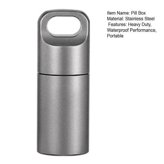 Коробка для таблеток из нержавеющей стали с силиконовым уплотнительным кольцом, водонепроницаемая, портативная, для путешествий на открытом воздухе, мини-таблетка, капсула, контейнер для хранения таблеток