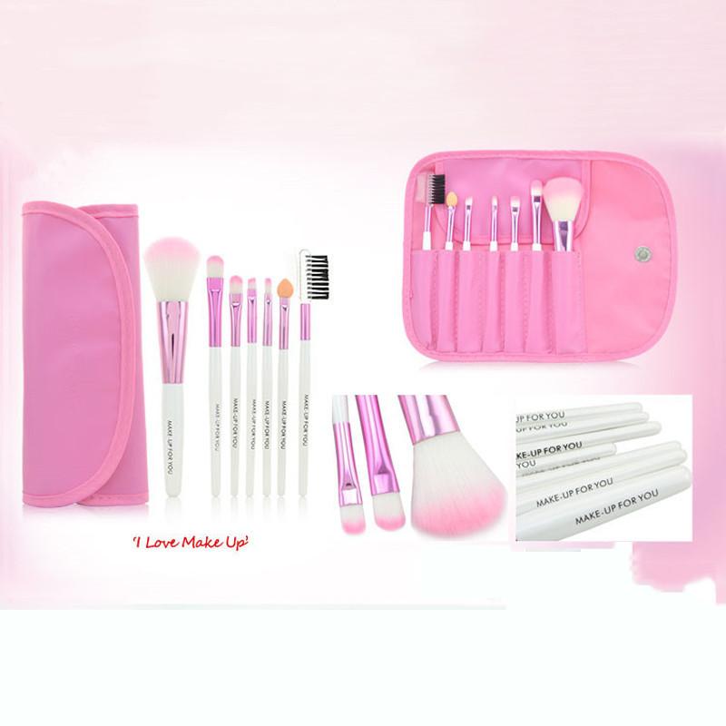 7pcs Makeup Brushes Cosmetic Foundation Eyeshadow Eyeliner Brushes Travel Set