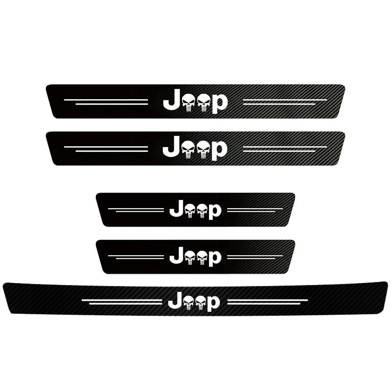ysmd8 JEEP Car Exclusive Door Sill Sticker Threshold Protective Film For Jeep Wrangler Grand Cherokee Avenger Compass Wagoneer Patriot