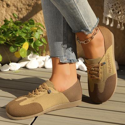 Модные женские туфли на плоской подошве со шнуровкой, смешанных цветов, больших размеров, дышащие сетчатые повседневные туфли, летние женские лоферы на мягкой подошве, противоскользящей платформе