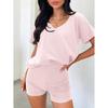 Короткий рукав весна и лето новый V-образный вырез повседневный темперамент однотонный модный костюм для женщин
