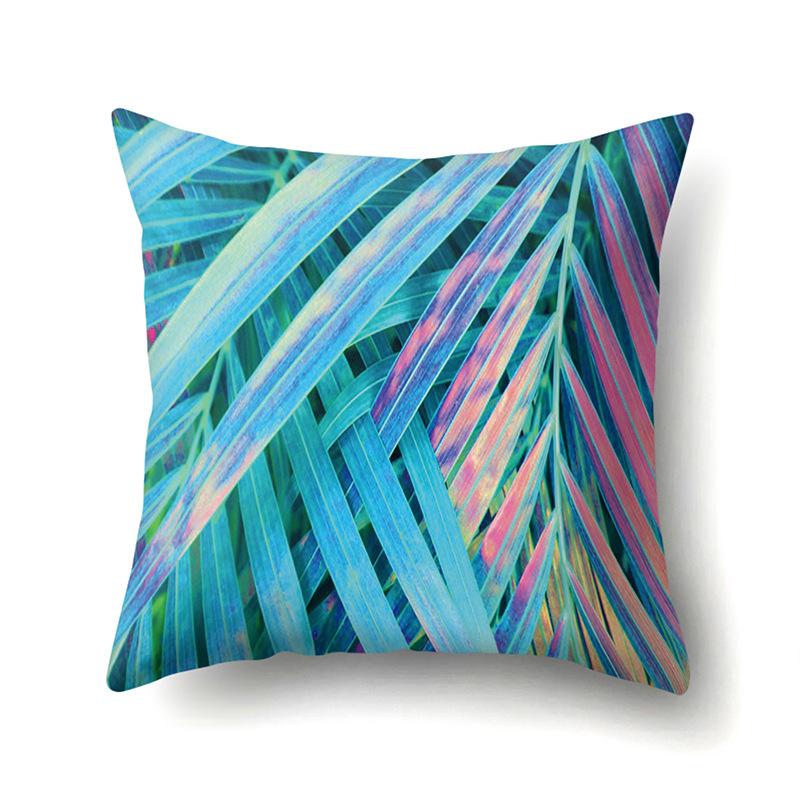 Полиэстеровая наволочка Скандинавский растительный стиль Принт с цветами Бархатная наволочка из персиковой кожи