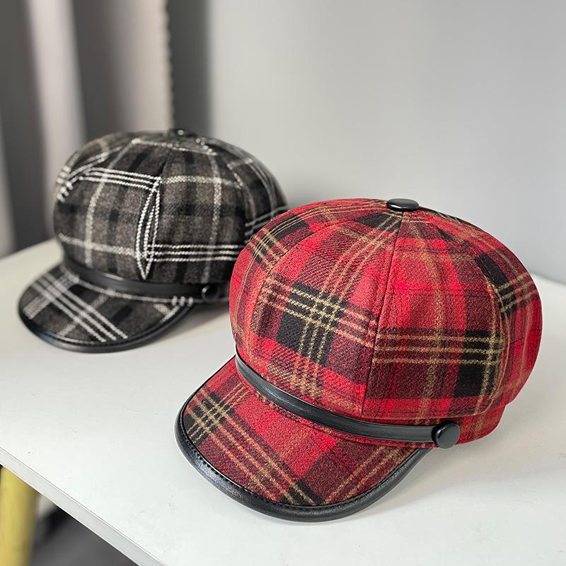 Модный шерстяной берет в корейском стиле для женщин на осень и зиму, ретро британская литературная восьмиугольная шляпа художника, подчеркивающая маленькое лицо, шляпа газетчика