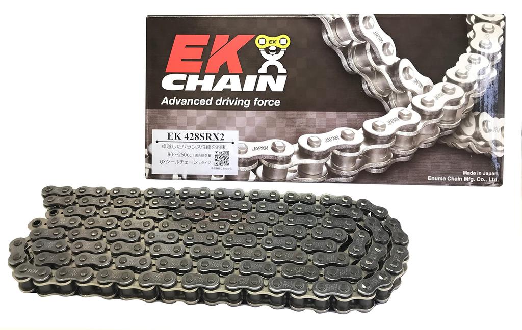 EK QX Ring Seal Chain Silver 128L Clip 428SR-X2 [Semi-Press Joint]