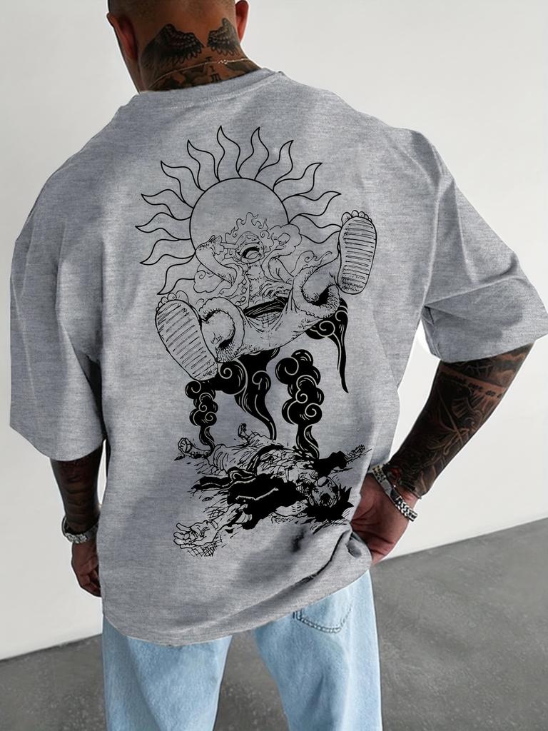 ONE PIECE Animation Derivatives Luffy Printed Short Sleeve T-Shirt Men's and Women's 2025 Summer Fashion Casual Cotton Clothes