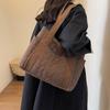 Quilted Shoulder Bag Down Padded Woman Tote Handbag Soft Winter Lightweight Girl's School Bag Puffer Cotton Large Pockets Purse CLE