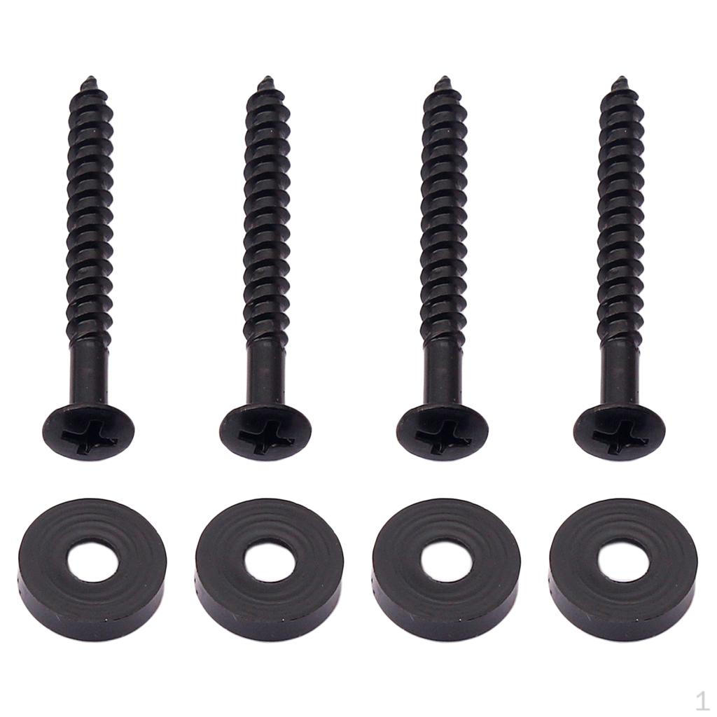 Set Of Joint Bushings Bolts Screws For Guitar Neck Plate Black