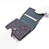 Inden bifold bill compartment box type coin purple background x black rose petite [Indenya] wallet, H, purse, deerskin, lacquer, 2204-06-176