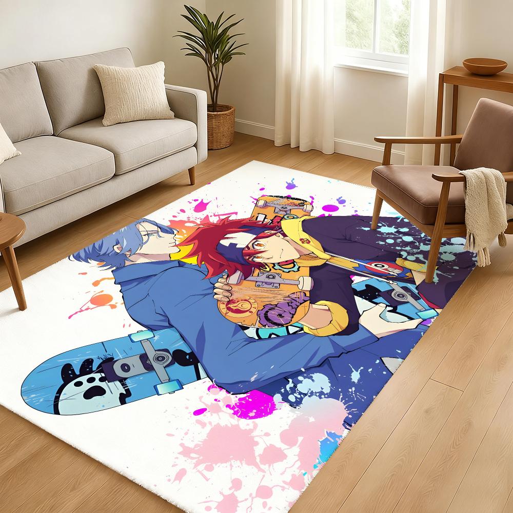 Anime Cool Boy Sk8 The Infinity Floor Mat Soft Thickened Absorbent Non-Slip Bedroom Living Room Door Mat Home Decor Flannel Rugs