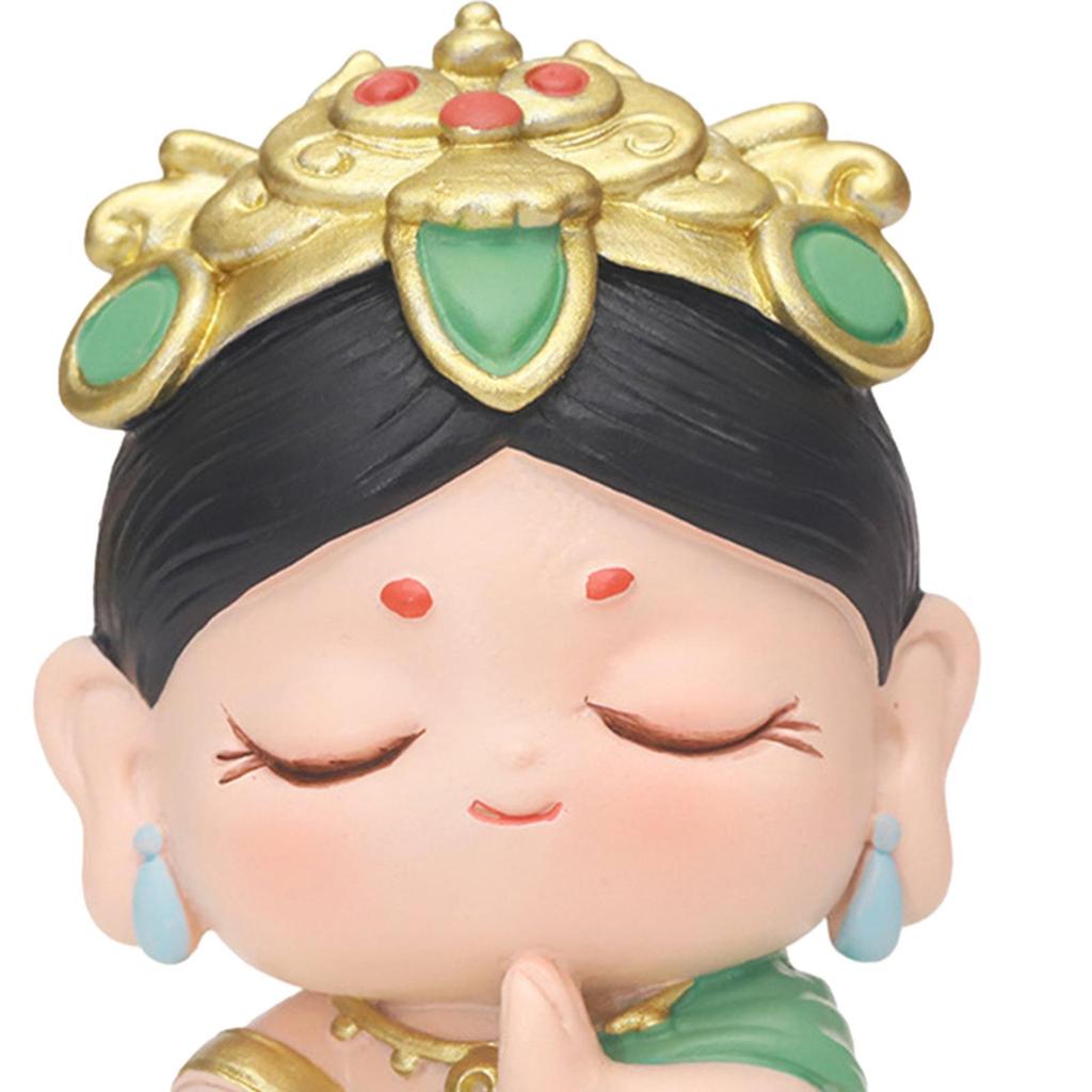 Figurine Cute Garden Crafts Resin Waterproof Buddha Statue for Desk Accessories Hoom Decoration Office Desktop Room Decor