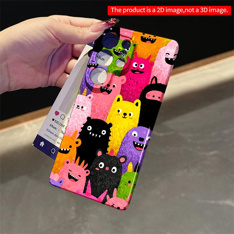 2DFlat Samsung phone case Colorful Monster Friends Phone Case Applicable to Galaxy S22 S23 S24 S25ULTRA S26 A12 A13 A14 A15 A16