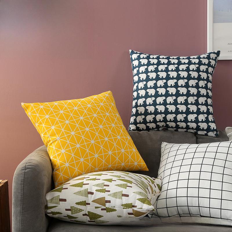 Льняная наволочка в скандинавском стиле с логотипом для дома и дивана