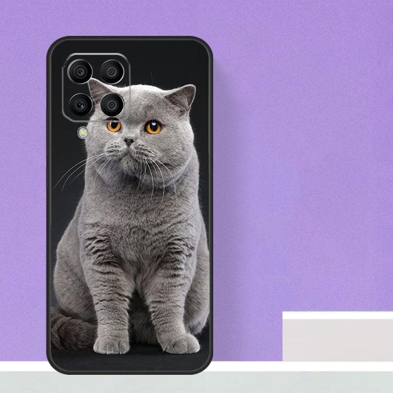 British Shorthair Cat For Samsung Galaxy M13 M33 M53 M12 M32 M52 M14 M34 M54 M20 M51 M21 M30s M31s M15 M55 Case