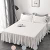 4 Size Ruffled Bed Skirt Solid Color Elastic Bed Skirt 3 Sided Wrap Around Microfiber Removable Bed Band Skirt Home Textile Dust Ruffle Bed Skirt