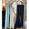 Простые однотонные брюки кэжуал с легким напуском, женские летние новые универсальные эластичные тонкие брюки с высокой посадкой