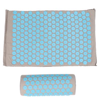 Массажный коврик из полиэстера и хлопка, акупунктурный массажер, подушка для акупунктуры с подушкой, серый, синий