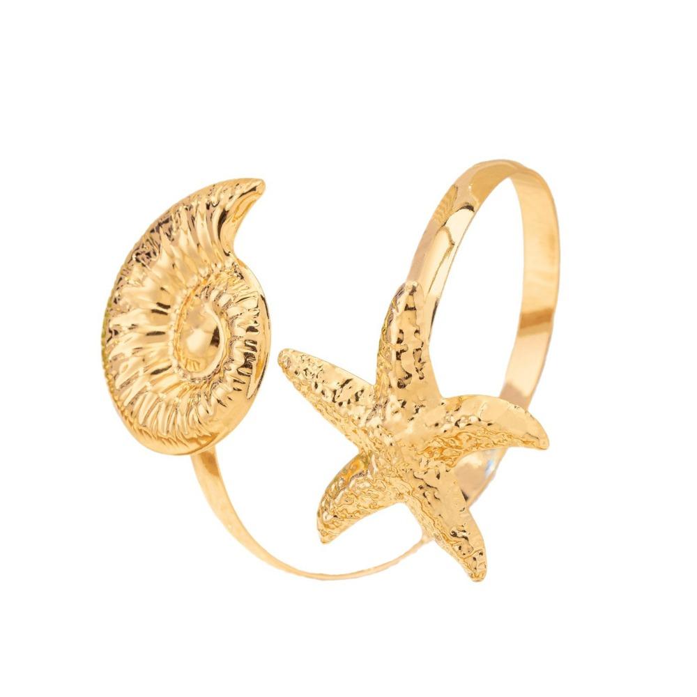 Metal Wide Open Bangle Multi Style Flower Bracelet Elegant Armlet Hand Jewelry